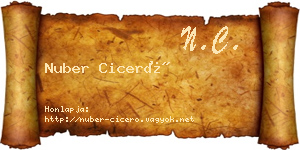 Nuber Ciceró névjegykártya